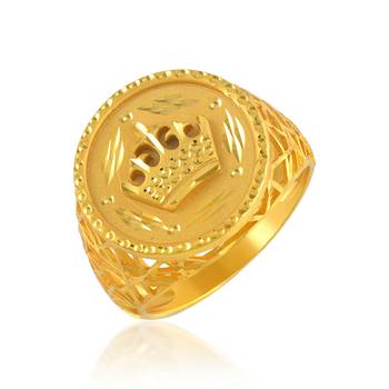 Brass gold crown shape men finger ring 1