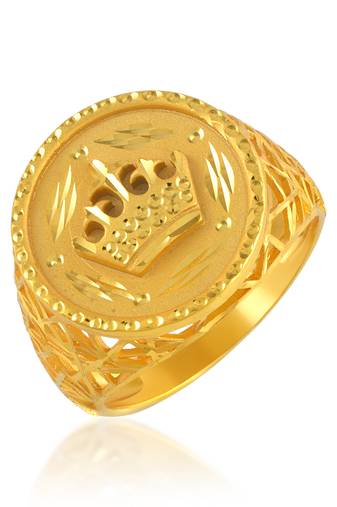 Brass gold crown shape men finger ring