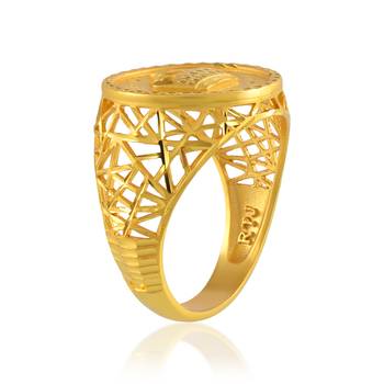 Brass gold crown shape men finger ring 2