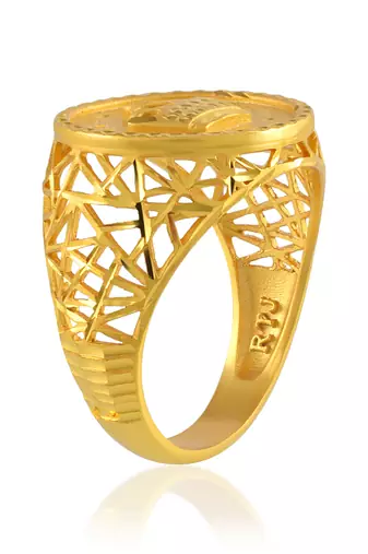 Brass gold crown shape men finger ring