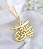 Brass gold ya ali madad muslim pendant islamic jewellery