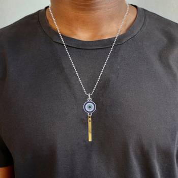 Bass gold bar evil eye pendant 3