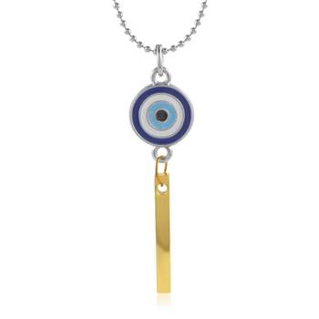 Bass gold bar evil eye pendant 4