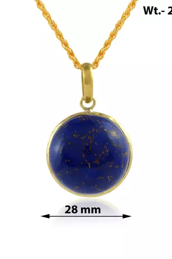 Brass gold big size natural real lapis pendant