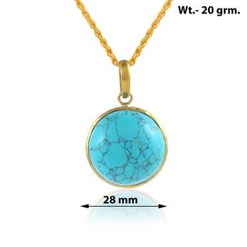 Brass gold big size turquoise firoza pendant 2
