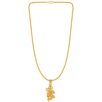Brass gold hanuman bajrang bali hindu temple jewellery pendant 2