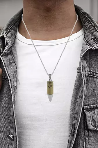 Brass bullet shape pendant for men boys