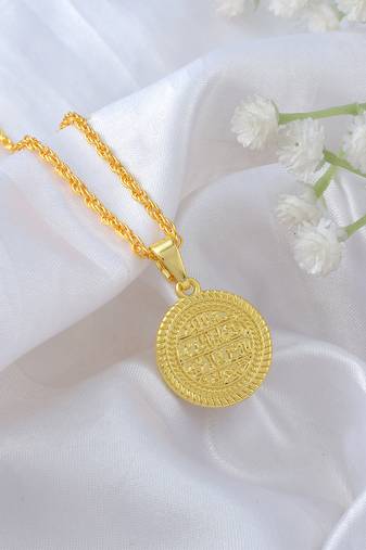 Brass gold ayat ul kursi allah islamic muslim pendant islamic jewellery