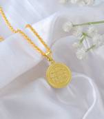 Brass Pendant Necklace with Decorative Arabic Script