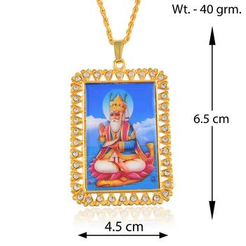 Brass goldplated big pictoral jhule lal sindhi jewellery pendant 2