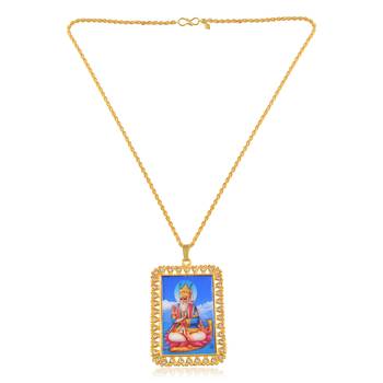 Brass goldplated big pictoral jhule lal sindhi jewellery pendant 3