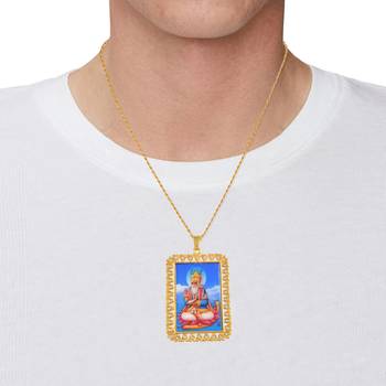 Brass goldplated big pictoral jhule lal sindhi jewellery pendant 4