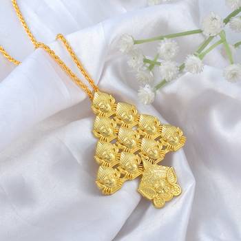 Dzine Trendz Durga Face Pendant Gold Plated Jewellery 1