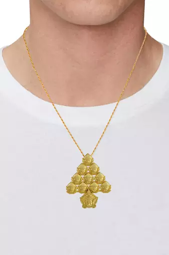 Dzine Trendz Durga Face Pendant Gold Plated Jewellery