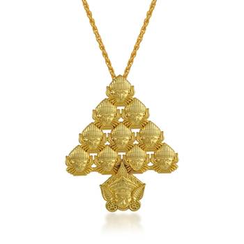 Dzine Trendz Durga Face Pendant Gold Plated Jewellery 4