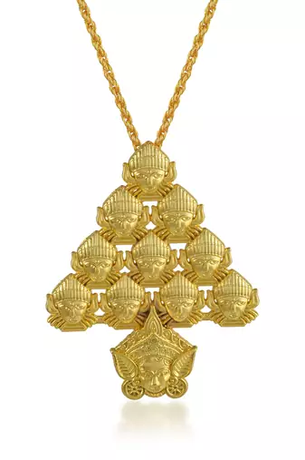 Dzine Trendz Durga Face Pendant Gold Plated Jewellery