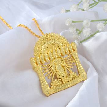Brass & 24Kt Gold Plated Vishwaroopam Pendant with 10 Avatar Motifs 1