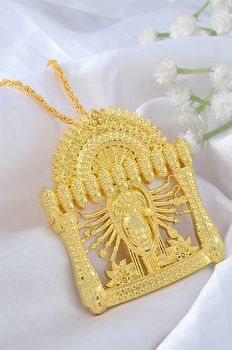 Brass gold das avtar vishnu pendant hindu spiritual temple jewellery