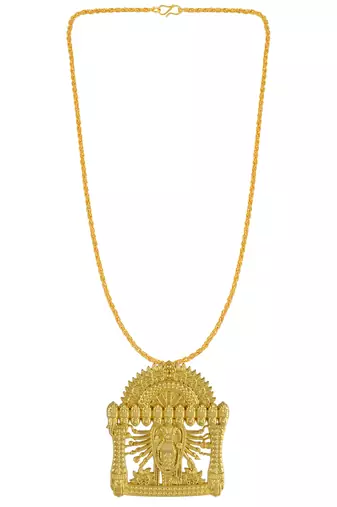 Brass & 24Kt Gold Plated Vishwaroopam Pendant with 10 Avatar Motifs