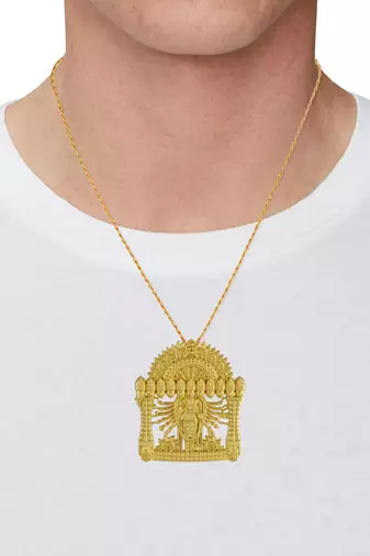 Brass & 24Kt Gold Plated Vishwaroopam Pendant with 10 Avatar Motifs