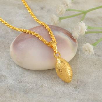 Brass gold nariyal shape coconut pendant gold 1