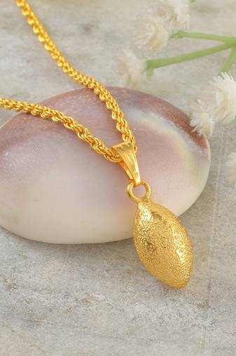 Brass gold nariyal shape coconut pendant gold