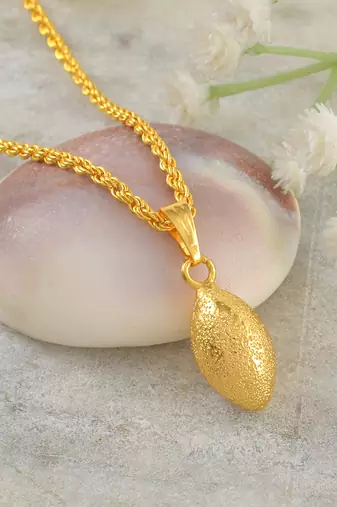 Brass gold nariyal shape coconut pendant gold