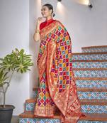 women's banarasi woven yellow with multicolor with heavy jacquard work saree with blouse piece