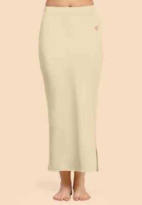 Trendmalls Beige Solid Nylon Soft Petticoat Skirts for Women Saree Shape Wear  1