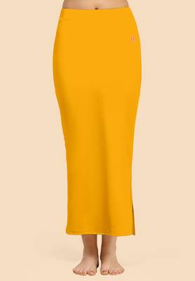 Trendmalls Orange Solid Nylon Soft Petticoat Skirts for Women Saree Shape Wear  1