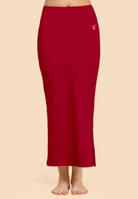 Trendmalls Women's Plain Red Nylon Petticoat Skirts Saree Silhouette Shape Wear Dress 1