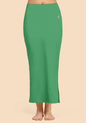 Trendmalls Green Solid Nylon Soft Petticoat Skirts for Women Saree Shape Wear  1