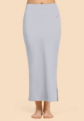 Trendmalls Grey Solid Nylon Soft Petticoat Skirts for Women Saree Shape Wear  1