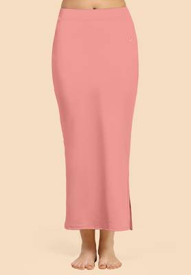Trendmalls Light Pink Solid Nylon Soft Petticoat Skirts for Women Saree Shape Wear  1