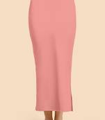 Light Pink Solid Nylon Soft Petticoat Skirts for Women Saree Shape Wear 