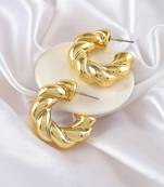 Acrylic goldplated twisted hoop earrings women