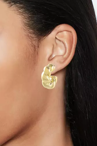 Acrylic goldplated twisted hoop earrings women