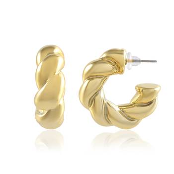 Acrylic goldplated twisted hoop earrings women 3