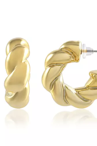 Acrylic goldplated twisted hoop earrings women