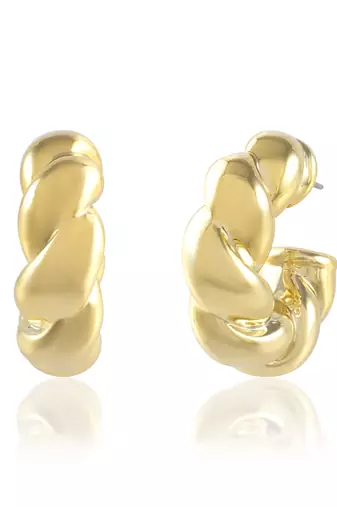 Acrylic goldplated twisted hoop earrings women