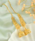 Brass gold ear wire kan chain jhumki for women ethnic