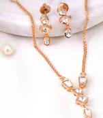 Gold plated ad and kundan pendant and earrings set