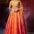 Orange Organza Sequin Work Lehenga Choli With Dupatta