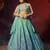 Sky-Blue Colored Organza Embroidered And Printed Indian Dress Lehenga Choli Designs