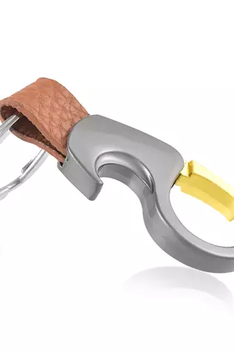 Brass hook shape bottle opener keychain