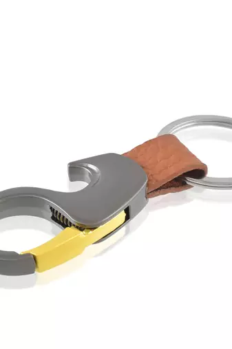 Brass hook shape bottle opener keychain
