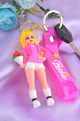 Polyresin disney doll inspired keychain for girls women