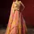  Yellow & Orange Colored Organza Embroidered And Printed Indian Lehenga Choli Designs