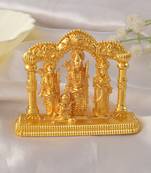Brass micron 1 gram gold ram darbar idol figurine show piece for home d  cor