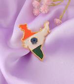 Brass india map design brooch sareepin for men women